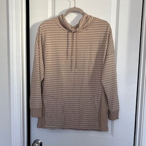 Time and Tru Tan Striped Women's Hoodie